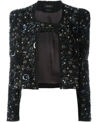 schwarze verzierte Lederjacke von Isabel Marant