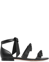 schwarze verzierte Ledersandalen von Alexandre Birman