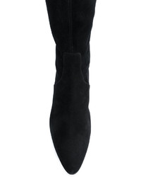 schwarze verzierte Lederstiefel von Casadei