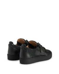 schwarze verzierte niedrige Sneakers von Giuseppe Zanotti