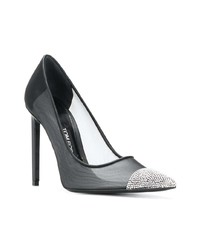 schwarze verzierte Pumps aus Netzstoff von Tom Ford