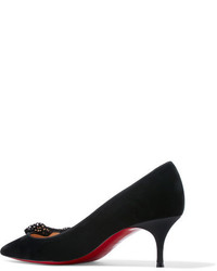 schwarze verzierte Pumps von Christian Louboutin