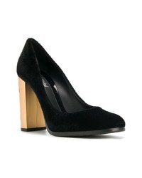 schwarze verzierte Samt Pumps von Baldinini