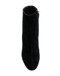 schwarze verzierte Samt Stiefeletten von Dolce & Gabbana
