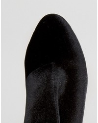 schwarze verzierte Samt Stiefeletten von Asos
