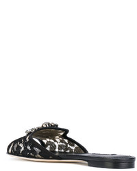 schwarze verzierte Sandalen von Dolce & Gabbana