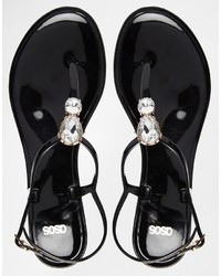 schwarze verzierte Sandalen von Asos