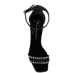 schwarze verzierte Sandalen von Giuseppe Zanotti Design