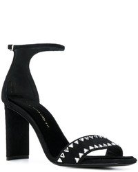schwarze verzierte Sandalen von Giuseppe Zanotti Design