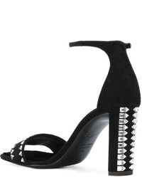 schwarze verzierte Sandalen von Giuseppe Zanotti Design