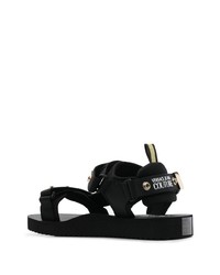 schwarze verzierte Sandalen von VERSACE JEANS COUTURE