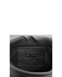schwarze verzierte Satchel-Tasche aus Leder von CLUTY