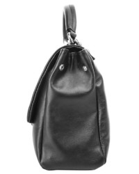schwarze verzierte Satchel-Tasche aus Leder von CLUTY