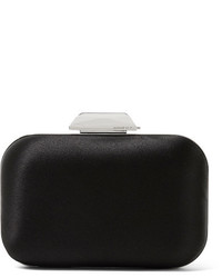 schwarze verzierte Satin Clutch von Jimmy Choo