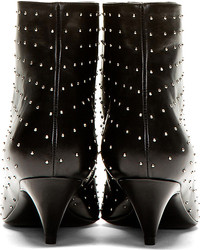 schwarze verzierte Schnürstiefeletten aus Leder von Saint Laurent