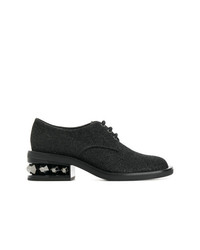 schwarze verzierte Segeltuch Oxford Schuhe von Nicholas Kirkwood
