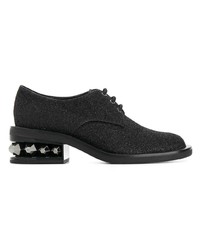 schwarze verzierte Segeltuch Oxford Schuhe von Nicholas Kirkwood
