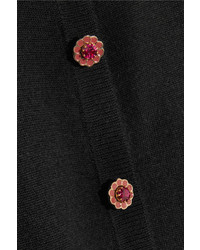 schwarze verzierte Seide Strickjacke von Dolce & Gabbana