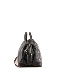 schwarze verzierte Shopper Tasche aus Leder von COLLEZIONE ALESSANDRO