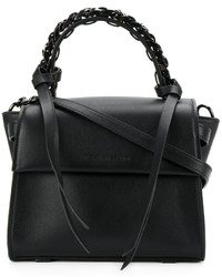 schwarze verzierte Shopper Tasche aus Leder von Elena Ghisellini
