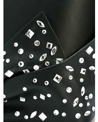 schwarze verzierte Shopper Tasche aus Leder von Christian Siriano