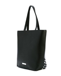 schwarze verzierte Shopper Tasche aus Leder von Christian Siriano