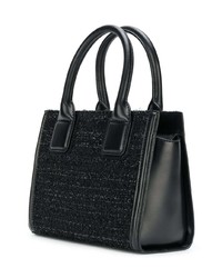 schwarze verzierte Shopper Tasche aus Leder von Karl Lagerfeld