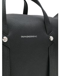 schwarze verzierte Shopper Tasche aus Leder von Calvin Klein 205W39nyc