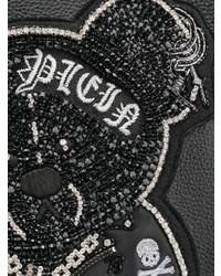schwarze verzierte Shopper Tasche aus Leder von Philipp Plein