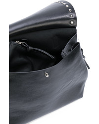 schwarze verzierte Shopper Tasche aus Leder von P.A.R.O.S.H.