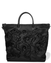 schwarze verzierte Shopper Tasche aus Pailletten von Prada