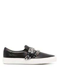 schwarze verzierte Slip-On Sneakers aus Leder von Amiri