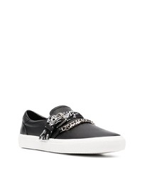 schwarze verzierte Slip-On Sneakers aus Leder von Amiri
