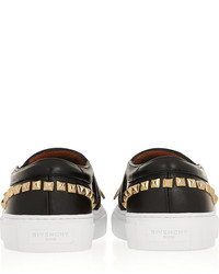 schwarze verzierte Slip-On Sneakers aus Leder von Givenchy