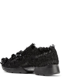 schwarze verzierte Slip-On Sneakers von Simone Rocha