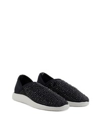 schwarze verzierte Slip-On Sneakers von Giuseppe Zanotti