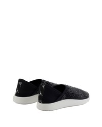 schwarze verzierte Slip-On Sneakers von Giuseppe Zanotti