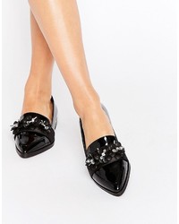 schwarze verzierte Slipper von Asos