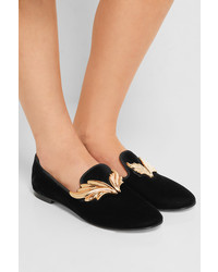 schwarze verzierte Slipper von Giuseppe Zanotti