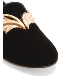 schwarze verzierte Slipper von Giuseppe Zanotti