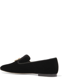 schwarze verzierte Slipper von Giuseppe Zanotti