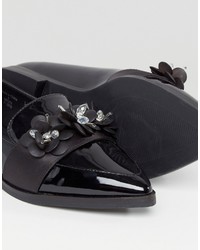 schwarze verzierte Slipper von Asos