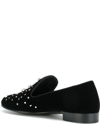 schwarze verzierte Slipper von Giuseppe Zanotti Design