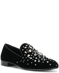 schwarze verzierte Slipper von Giuseppe Zanotti Design