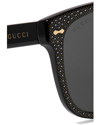 schwarze verzierte Sonnenbrille von Gucci