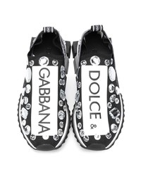 schwarze verzierte Sportschuhe von Dolce & Gabbana