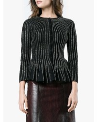 schwarze verzierte Strickjacke von Alexander McQueen