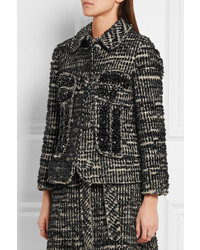 schwarze verzierte Tweed-Jacke von Simone Rocha