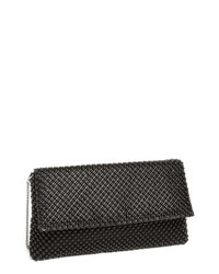 schwarze verzierte Perlen Clutch