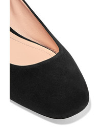 schwarze verzierte Wildleder Ballerinas von Nicholas Kirkwood